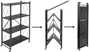 Pojazdný regál GESTEL 4 police čierny