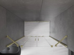 Mexen Velar Duo, posuvné dvere do otvoru 160x200 cm, 8mm číre sklo, zlatá matná, 871-160-000-02-55