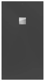 VILLEROY &amp; BOCH Planeo obdĺžniková sprchová vanička akrylátová, s technológiou RockLite, štandardný model, protišmyk (B), 1500 x 800 x 48 mm, Anthracite, UDA1580PLA2V-1S