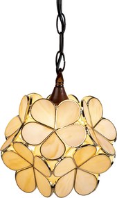 Závesné žlto krémové svetlo Tiffany Bloom - Ø 31 * 91 cm E14 / max 1 * 40W