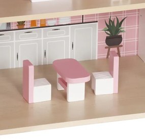 Veľký drevený domček pre bábiky s LED osvetlením