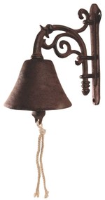 Záhradný zvonček Vilma, 20x19 cm, liatina, hnedá