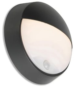 Vonkajšia nástenná lampa čierna vrátane LED s pohybovým senzorom IP54 - Hortus