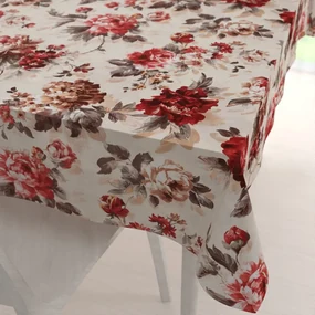 Biante Bavlnený obdĺžnikový obrus Sandra SA-399 Červené pivonky na pieskovom 60x100 cm