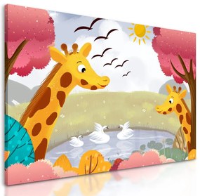 Obraz zvedavé žirafy