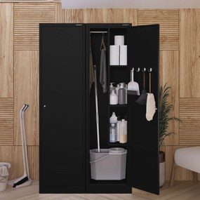 Kovová viacúčelová skriňa AGNES, 500 x 1850 500 mm, čierna