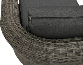 DEOKORK Ratanová lavica pre 3 osoby BORNEO LUXURY (sivá)