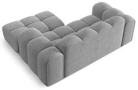 Svetlosivá ženilková rohová pohovka (pravý roh/s leňoškou) Treno – Cosmopolitan Design