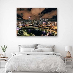 Gario Obraz na plátne Moderné mesto v noci Rozmery: 60 x 40 cm