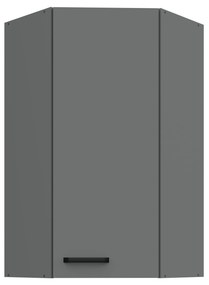 Horná rohová kuchynská skrinka Nesia 60x60 GN-108 1F (45°) (korpus: antracit + front: antracit). Vlastná spoľahlivá doprava až k Vám domov. 1134784