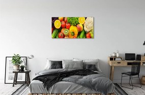 Obraz canvas Karfiol uhorka Kiwi 100x50 cm