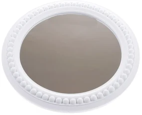 Plastové nástenné zrkadlo Montielo biela, pr. 50 cm
