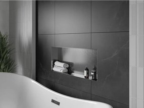 Mexen X-Wall-NR, polica na zapustenie bez príruby 75 x 30 cm, grafitová matná - 19E1753010