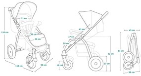 Lionelo - Športový kočík ANNET PLUS čierna