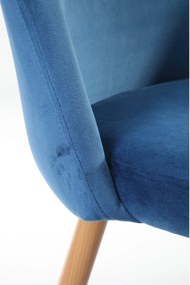 Sametová čalouněná židle Gera modrá