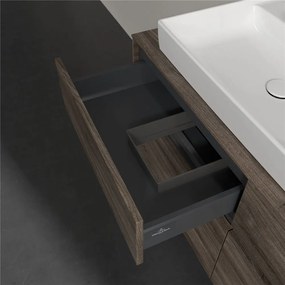 VILLEROY &amp; BOCH Collaro závesná skrinka pod umývadlo na dosku (umývadlo vľavo), 4 zásuvky, 1200 x 500 x 548 mm, Stone Oak, C08200RK