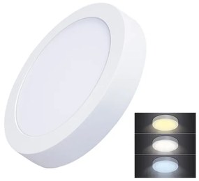 Solight WD172 Stropný mini panel LED 18W, 1530lm, 3000K/4000K/6000K, okrúhly, IP20, biela