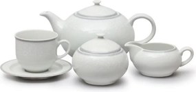 Thun čajová súprava Opal krajka so šedou linkou 17-dielná
