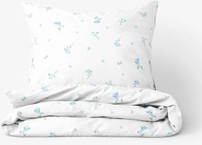Goldea bavlnené posteľné obliečky - nezábudky 140 x 200 a 70 x 90 cm