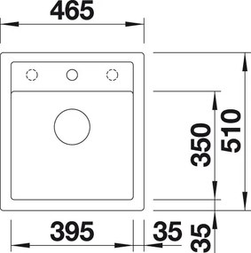 Granitový drez Blanco DALAGO 45 biela s excentrom