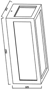 TOP LIGHT Svetlo nástenné-stropné Burgos XL, Biela-Čierna