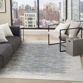 Koberec DKNY Grand Street slonia kosť / modrý