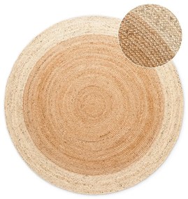 Obojstranný/ručne tkaný jutový okrúhly koberec v prírodnej farbe ø 100 cm Jutta Gold – Hanse Home
