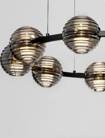 LED stmievateľný čierno-zlatý moderný luster Las 91