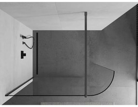 Mexen Kioto, sprchová zástena Walk-In 150 x 200 cm, 8mm číre sklo, grafitový profil, 800-150-101-66-06