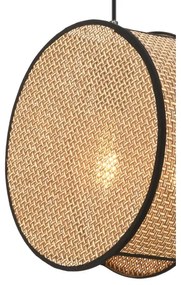 Luster na lanku BIG DRUM 1xE27/60W/230V hnedá/čierna