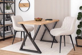 Vintino Jedálenský stôl VELORA 128 × 67 cm – dub zlatý craft / čierna oceľ