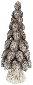 Hnedá dekorácia vianočný stromček so šiškami Christmas Tree - Ø 7*19 cm