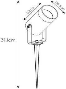 Lucide 09832/01/30 - Vonkajšie bodové svietidlo TAYLOR 1xGU10/50W/230V IP65