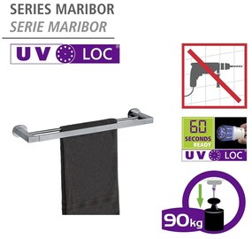 Samodržiaci držiak na uteráky z nehrdzavejúcej ocele v lesklo striebornej farbe Maribor – Wenko