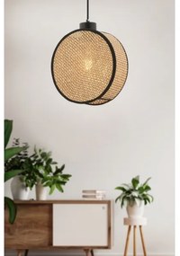 Luster na lanku DRUM 1xE27/60W/230V hnedá/čierna