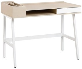 Písací stôl 100 x 55 cm biela prírodná PARAMARIBO Beliani