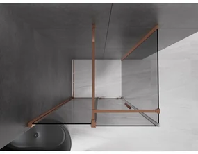 Mexen Velar, sprchový kút s posuvnými dverami 100 x 90 cm, 8mm šedé sklo, ružové zlato, 871-100-090-41-60
