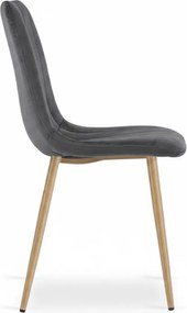 Tmavosivá zamatová stolička LAVA GRAPHITE GRAY
