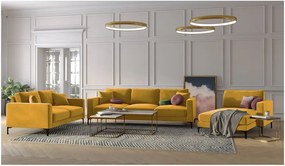 Žltá zamatová leňoška Kooko Home Harmony, pravý roh