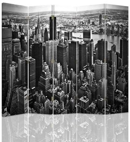 Gario Paraván Manhattan v čiernej a bielej farbe Rozmery: 180 x 170 cm, Prevedenie: Klasický paraván