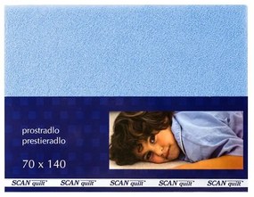 SCANquilt Detské prestieradlo FROTÉ svetlá modrá 70x140 cm