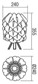 Redo 01-1523 - Stolná lampa INBO 1xE27/28W/230V biela