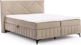 Posteľ Boxspring Wasil 160x200 s úložným priestorom - béžový zamat Element 6