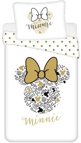Bavlnené posteľné obliečky Minnie Mouse so zlatou potlačou - 100% bavlna - 70 x 90 cm + 140 x 200 cm