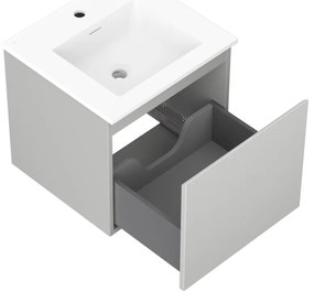 Mexen Orio, kúpeľňová skrinka 50 cm s umývadlom Otis, 1 zásuvka, šedá matná/biela matná, 91A10-05047-1-BF62-W18M01