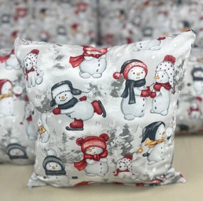 Vianočná obliečka na vankúš Snehuliak Veľkosť: 40x40 cm