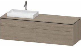 DURAVIT L-Cube závesná skrinka pod umývadlo na dosku (umývadlo vľavo), 4 zásuvky, 1620 x 550 x 482 mm, dub Terra, LC4871L35350000