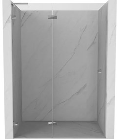 Mexen, Mexen Lunar L ľavé otočné sprchové dvere 140 cm, transparentné, chróm - 834L-140-000-01-00-L