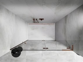 Mexen Lunar L, výklopné pravé sprchové dvere 135 cm, 8mm číre sklo, ružové zlato profil, 834L-135-000-60-00-P