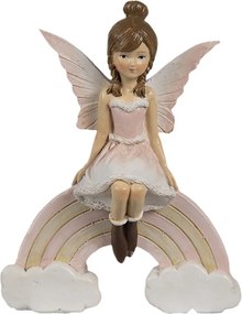 Dekoračná figúrka Elfka sediaca na dúhe - 9*3*11 cm